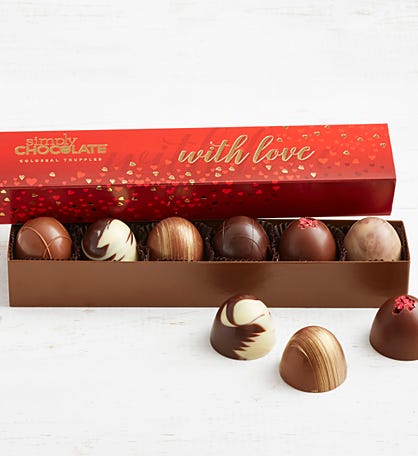Simply Chocolate With Love Colossal Truffles 6pc
